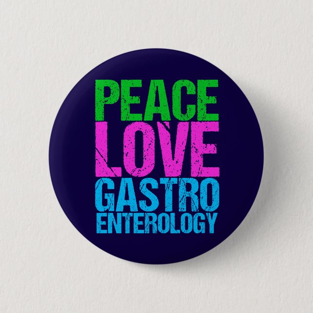 Macaron Rond 5 Cm Peace Love Gastroentologie (Devant)