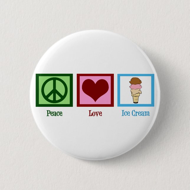 Macaron Rond 5 Cm Peace Love Glace Cream (Devant)