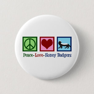 Macaron Rond 5 Cm Peace Love Honey Badgers