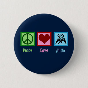 Macaron Rond 5 Cm Peace Love Judo
