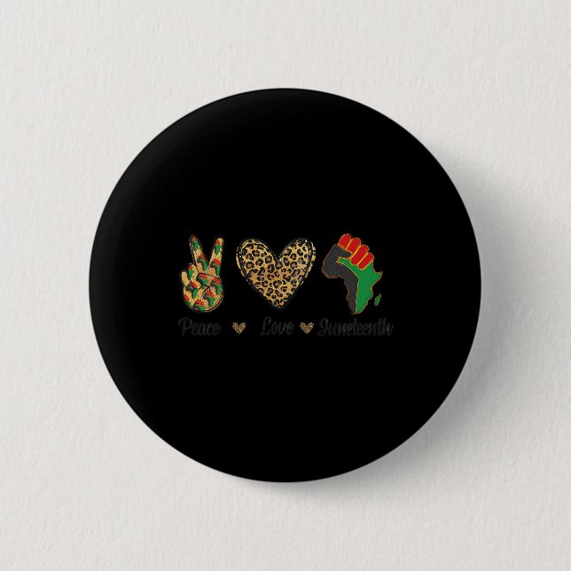 Macaron Rond 5 Cm Peace Love Junetdix Black Pride Independence Day (Devant)