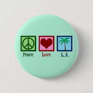 Macaron Rond 5 Cm Peace Love L.A. Cute Los Angeles