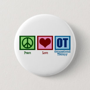 Macaron Rond 5 Cm Peace Love Occupational Therapy