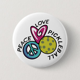 Macaron Rond 5 Cm Peace Love Pickleball