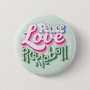 Macaron Rond 5 Cm Peace Love Pickleball