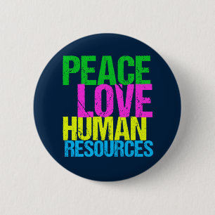 Macaron Rond 5 Cm Peace Love Ressources humaines Gestionnaire de bur
