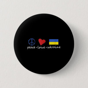 Macaron Rond 5 Cm Peace Love Stand With Ukraine Support Stop War