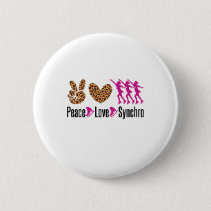 Macaron Rond 5 Cm Peace Love Synchro patinage synchronisé
