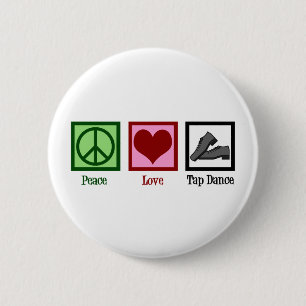 Macaron Rond 5 Cm Peace Love Tap Dance