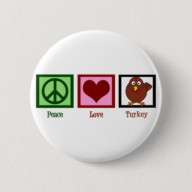 Macaron Rond 5 Cm Peace Love Turquie (Devant)