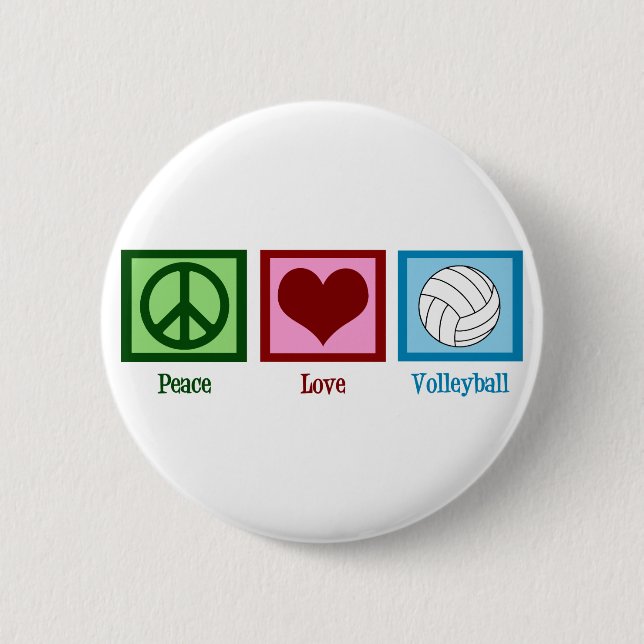 Macaron Rond 5 Cm Peace Love Volley (Devant)