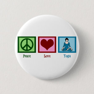 Macaron Rond 5 Cm Peace Love Yoga