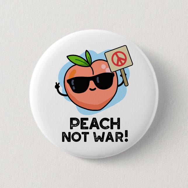 Macaron Rond 5 Cm Peach Not War Fundy Fruit Pun (Devant)