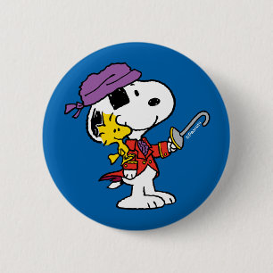 Macaron Rond 5 Cm Peanuts Snoopy & Woodstock Pirates