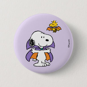 Macaron Rond 5 Cm Peanuts Snoopy Woodstock Vampire Halloween