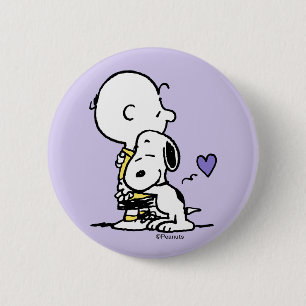 Macaron Rond 5 Cm Peanuts   Valentine's Day   Charlie Brown & Snoopy