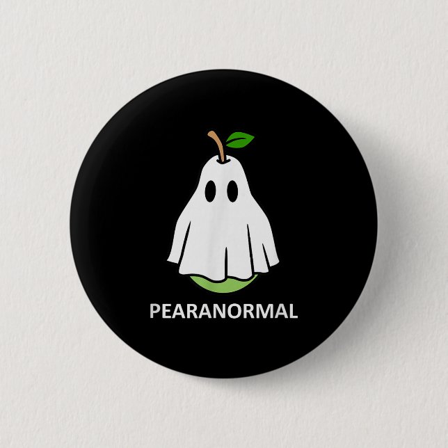 Macaron Rond 5 Cm Pearanormal Cute Ghost Pear Halloween Costume Funn (Devant)