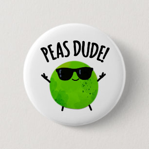 Macaron Rond 5 Cm Peas Dude Funny Veggie Pea Pun
