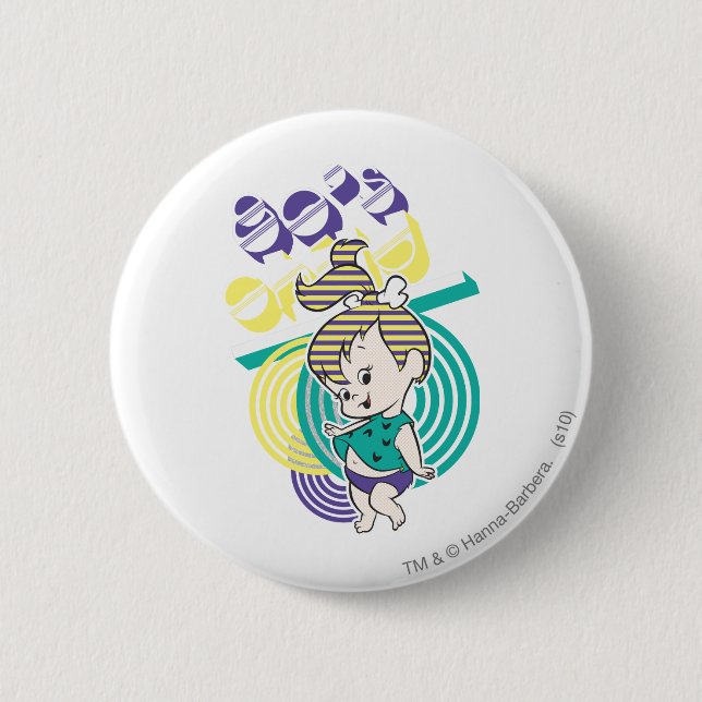 Macaron Rond 5 Cm PEBBLES™ 80's Child (Devant)