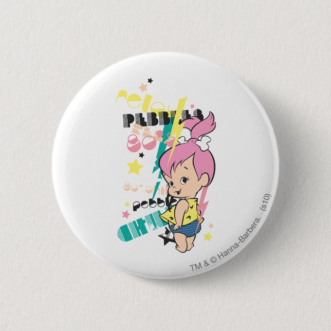 Macaron Rond 5 Cm PEBBLES™ 80s Punk (Devant)