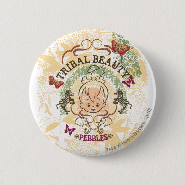 Macaron Rond 5 Cm PEBBLES™ Beauté tribale (Devant)