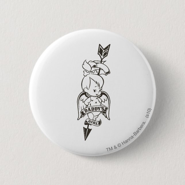 Macaron Rond 5 Cm PEBBLES™ Daddy's Girl B&W (Devant)
