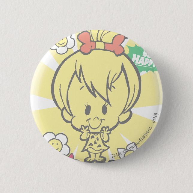 Macaron Rond 5 Cm PEBBLES™ Miss Merveilleuse (Devant)