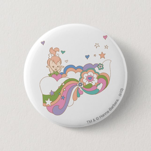Macaron Rond 5 Cm PEBBLES™ Rainbow Cloud (Devant)