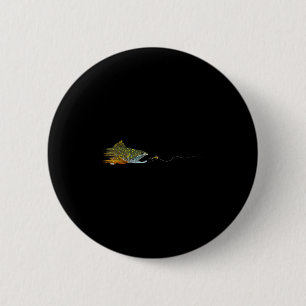 Macaron Rond 5 Cm Pêche à la mouche truite de ruisseau mouche sèche 