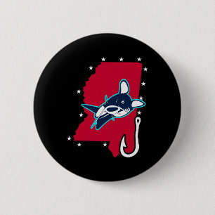Macaron Rond 5 Cm Pêche à la pêche Mississippi Drapeau Pêche bâton T