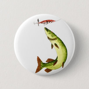 Macaron Rond 5 Cm Pêche au brochet