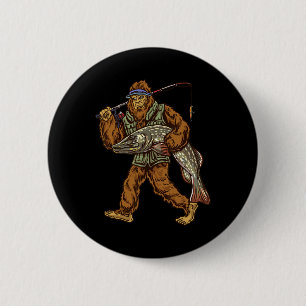 Macaron Rond 5 Cm Pêche au brochet Pêche au brochet Chasse au pied d