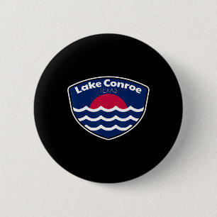 Macaron Rond 5 Cm Pêche au lac Conroe Texas