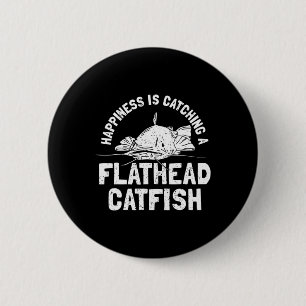 Macaron Rond 5 Cm Pêche au poisson-chat à tête plate - Poisson-chat