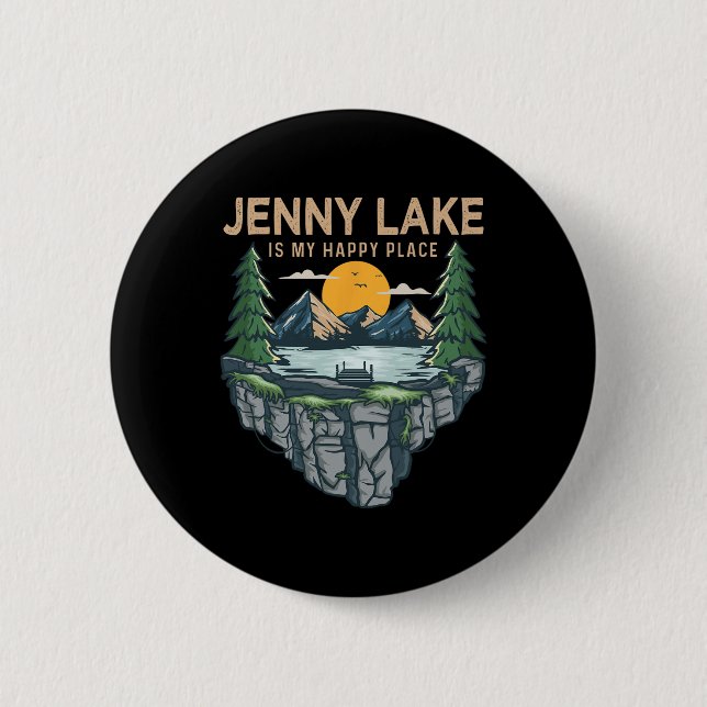 Macaron Rond 5 Cm Pêche Bateau Camping - My Happy Place Jenny Lak (Devant)