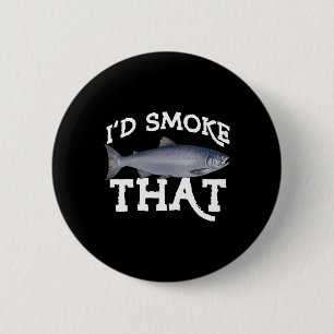 Macaron Rond 5 Cm Pêche drôle de saumon Coho eau salée eau douce Ang
