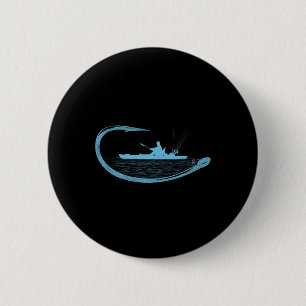 Macaron Rond 5 Cm Pêcheur en kayak Graphique de crochet de pêche Kay