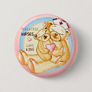 Macaron Rond 5 Cm Pediatric Nurse custom name Pin