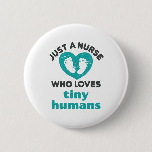 Macaron Rond 5 Cm Pediatric Nurse Cute Loves Tiny Humans Footprints