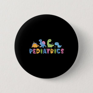 Macaron Rond 5 Cm Pédiatrie Équipe de Pédiatrie Infirmière Dinosaure