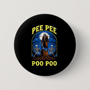 Macaron Rond 5 Cm Pee Pee Poo Poo Drôle Skeleton Halloween