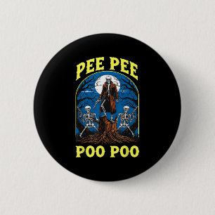 Macaron Rond 5 Cm Pee Pee Poo Poo Maudit Gen Z Mème Drôle Skeleton W