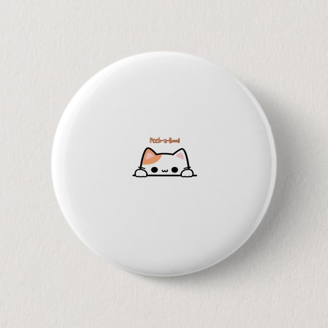 Macaron Rond 5 Cm Peekaboo ! - Design Classique Pour Halloween (Devant)