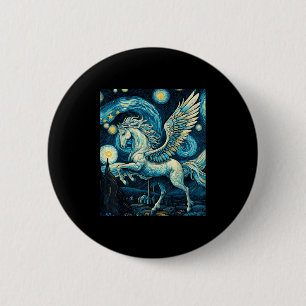 Macaron Rond 5 Cm Pegasus Sous Starry Night Sky Art Graphisme Christ