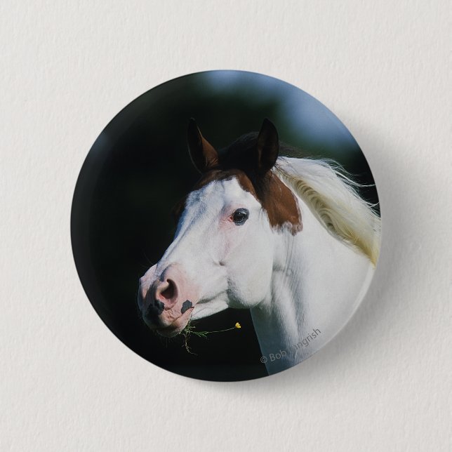 Macaron Rond 5 Cm Peignez le Headshot 3 de cheval (Devant)