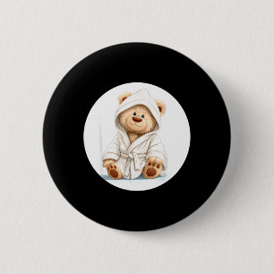 Macaron Rond 5 Cm Peignoir Sourire Ours en Peluche Graphique pour Ga