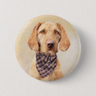 Macaron Rond 5 Cm Peinture à poils durs Vizsla - Jolie Art Original