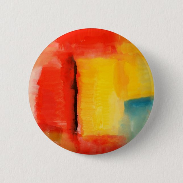 Macaron Rond 5 Cm Peinture Abstraite rouge moderne (Devant)