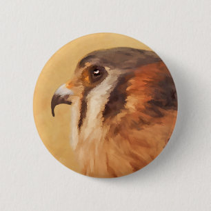 Macaron Rond 5 Cm Peinture américaine Kestrel - Art original pour oi