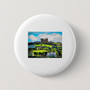 Macaron Rond 5 Cm Peinture aquarelle du paysage d'Inishmore Montr